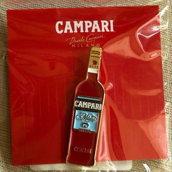 Campari Other - Campari Liqueur Bottle Enamel Hat Shirt Lapel Pin Badge Brand New